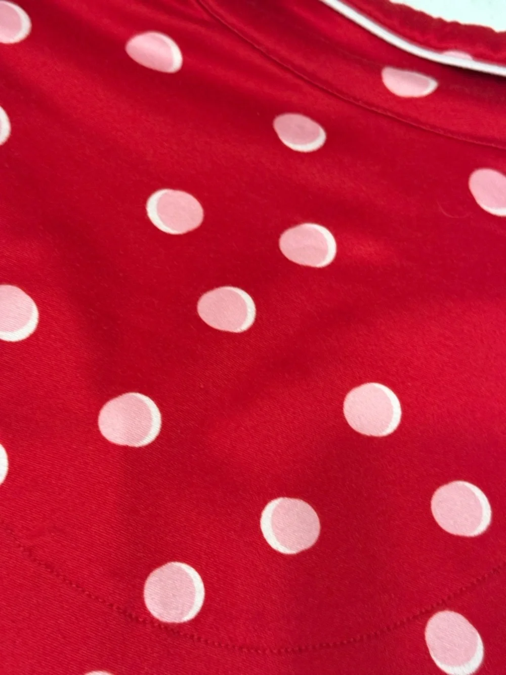 Kate Spade Red & Pink Polka Dot Pajama Long-Sleeve + Pants Set Women's Medium